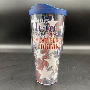Tervis "My Hero Wears Combat Boots & Dogtags" 24oz Tumbler w/Lid